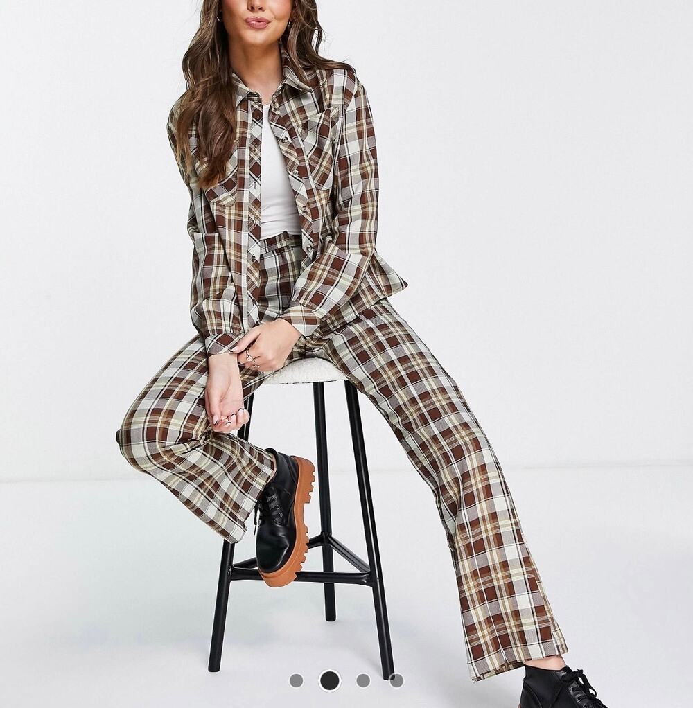 Glamorous Brown Plaid Button Down Shirt - 4